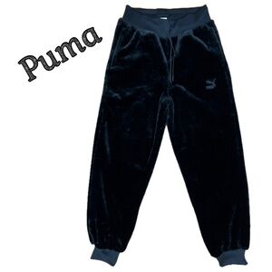 Women’s Puma Plush Faux Fur Black Joggers